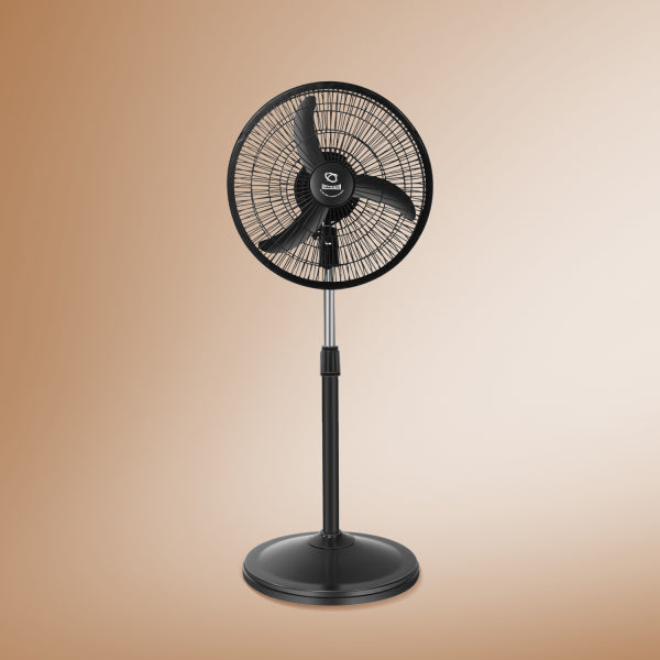 SUMMERCOOL Candy Pedestal Fan 400mm | High Speed 3 Blade Stand Fan | Heavy Duty Motor | Farrata | Easy to Clean | Energy Saving Fan | Standing Fan for Home/Office/Factory/Hall | Black
