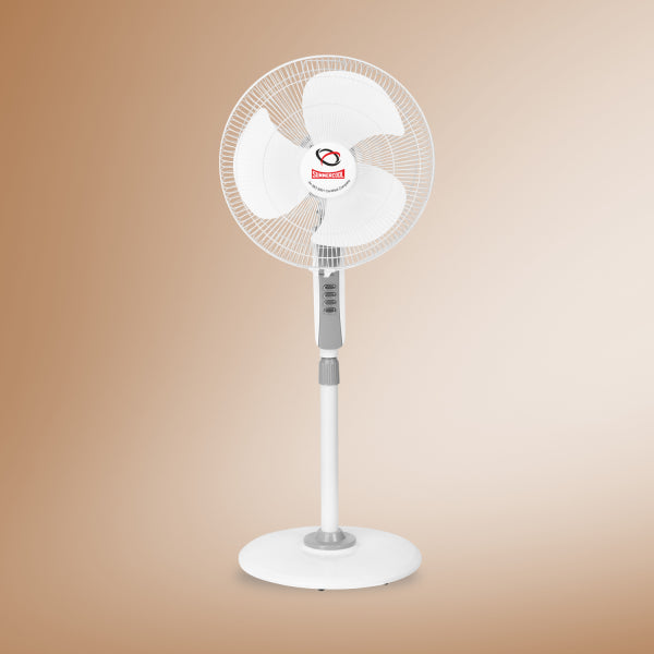 SUMMERCOOL Pedestal 400mm Sweep Pedestal Fan | High Speed 3 blade Pedestal Fan | Farrata | Energy Saving | Telescopic Height With Adjustable Stand | Low Noise | Colour (White)
