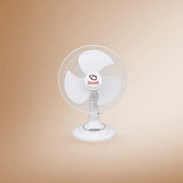 SUMMERCOOL Table Fan 400mm | All Purpose Fan | Portable Desktop Table Cooling Fan | Strong Wind | Low Noise | Speed control modes |For Home, Office, Outdoor Travel | Colour (WHITE)